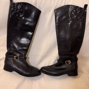 Tory Burch Marlene Riding Boots - Black / Size 6